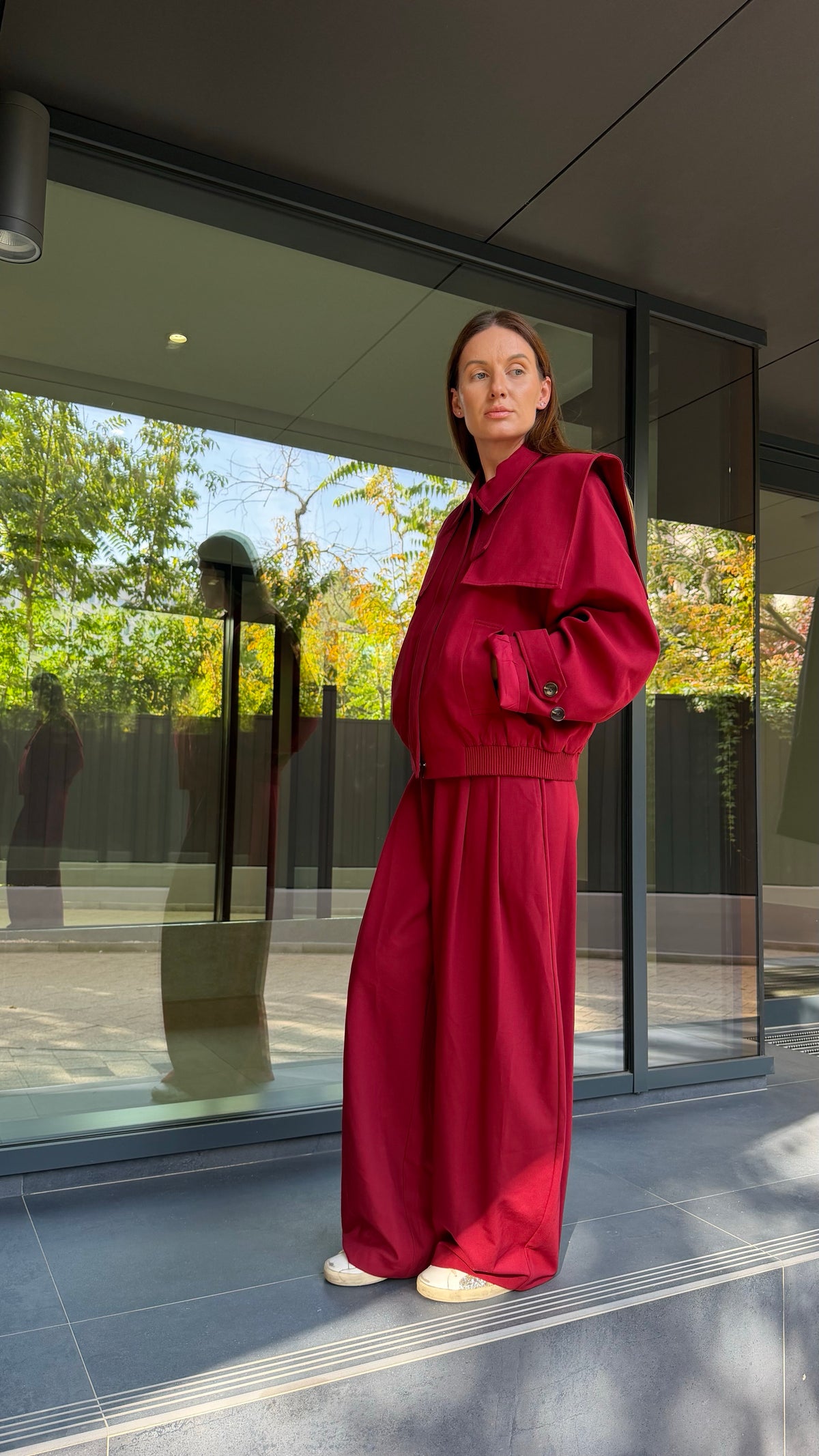 Pantalon regular Lumina burgundy