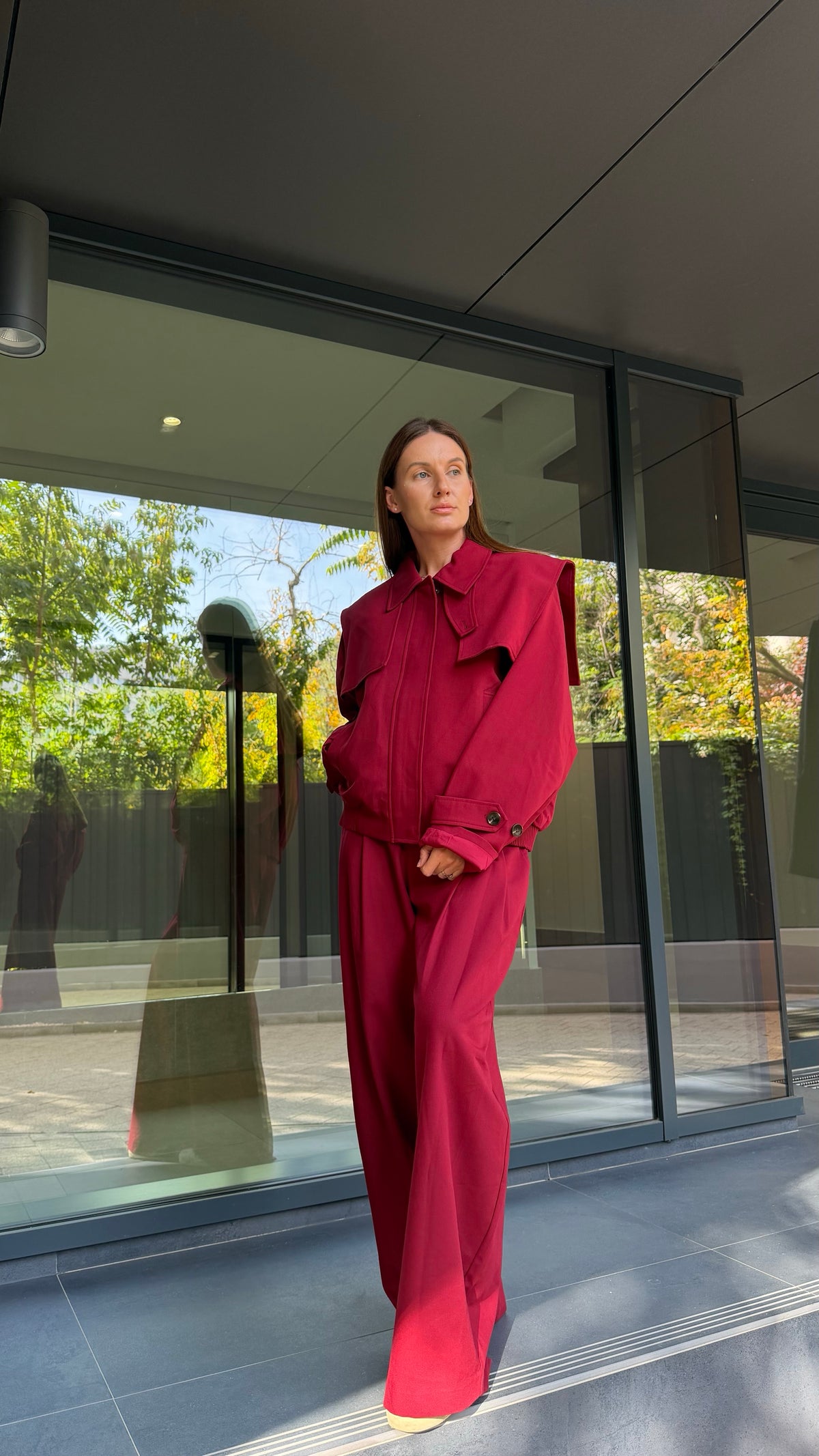 Jacheta oversized Lumina burgundy