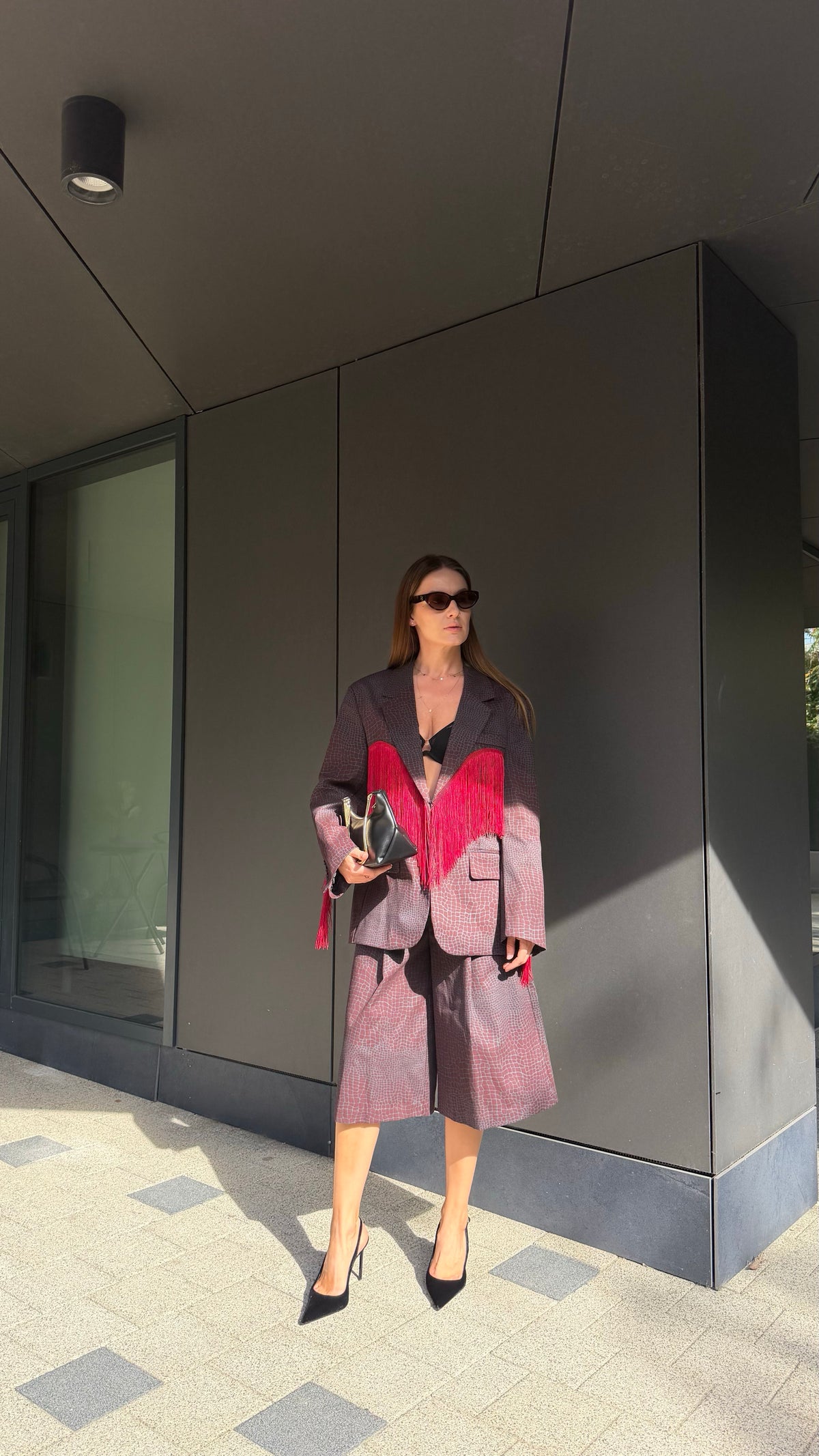 Sacou oversized Lumina din coton croco