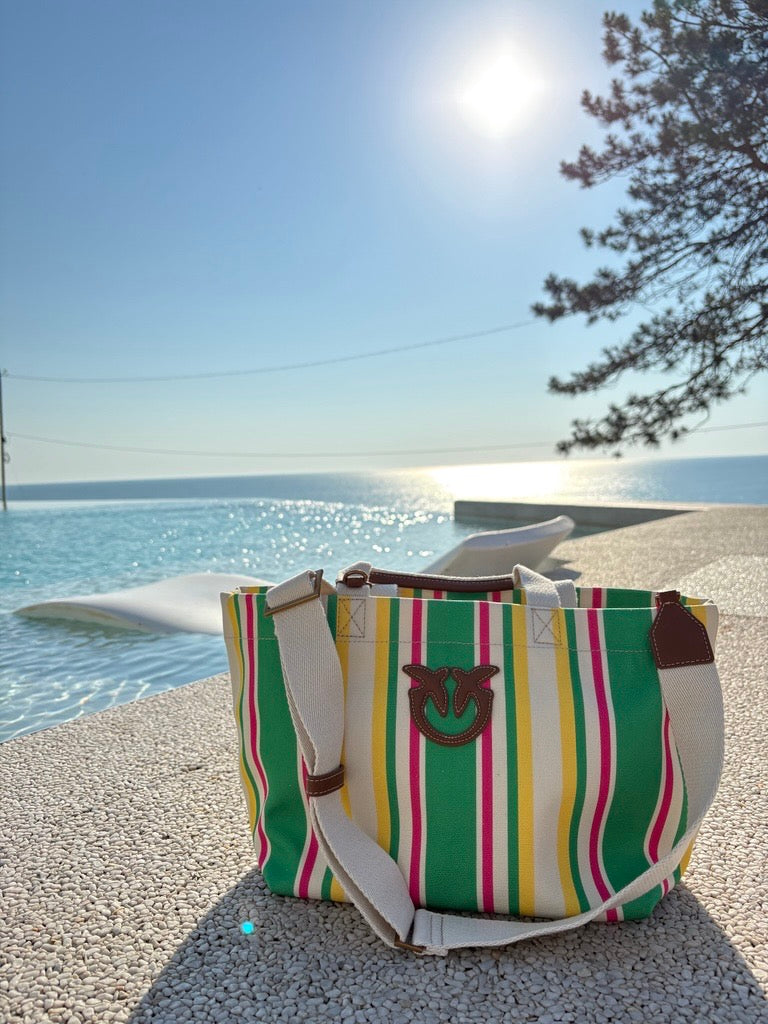 Geantă shopping bag Pinko medium textil