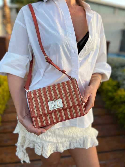 Geanta sholder Furla 1972 mini rafia