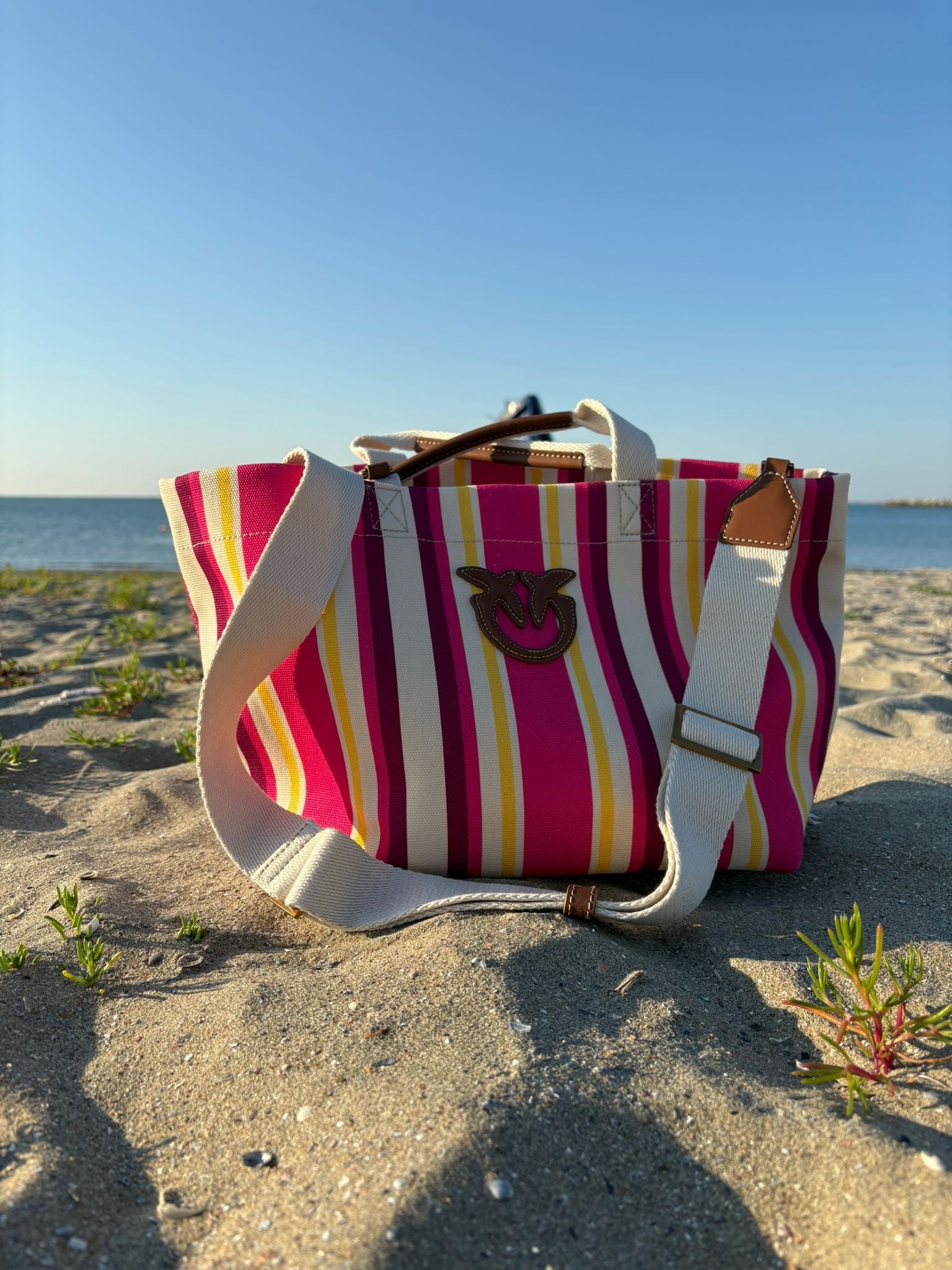 Geantă shopping bag Pinko medium textil