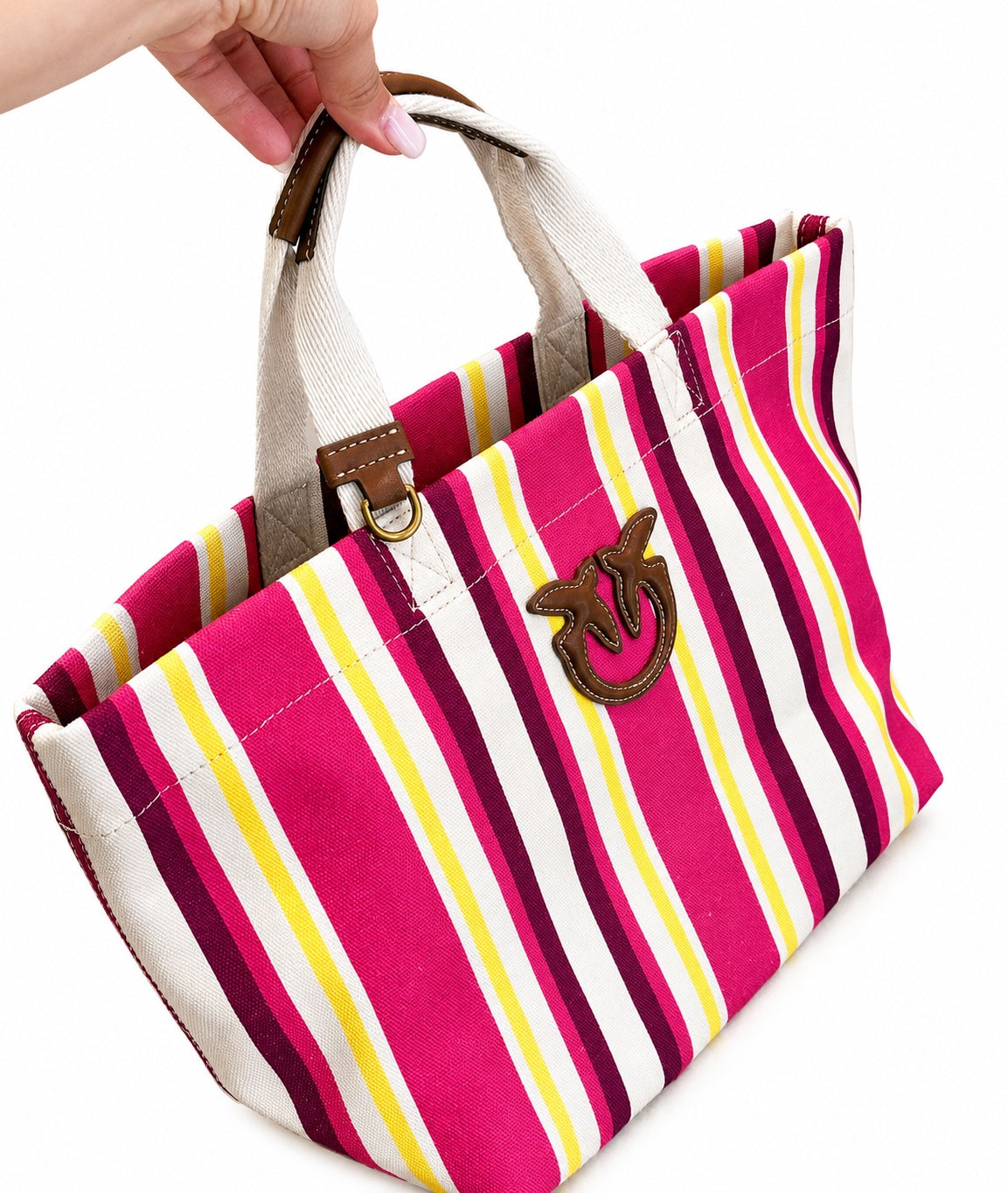 Geantă shopping bag Pinko medium textil