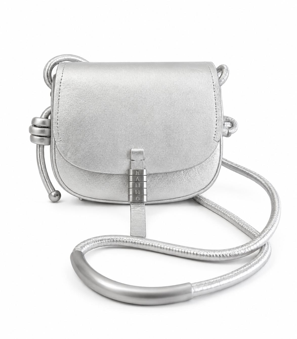 Geanta Pinko Saddle micro silver