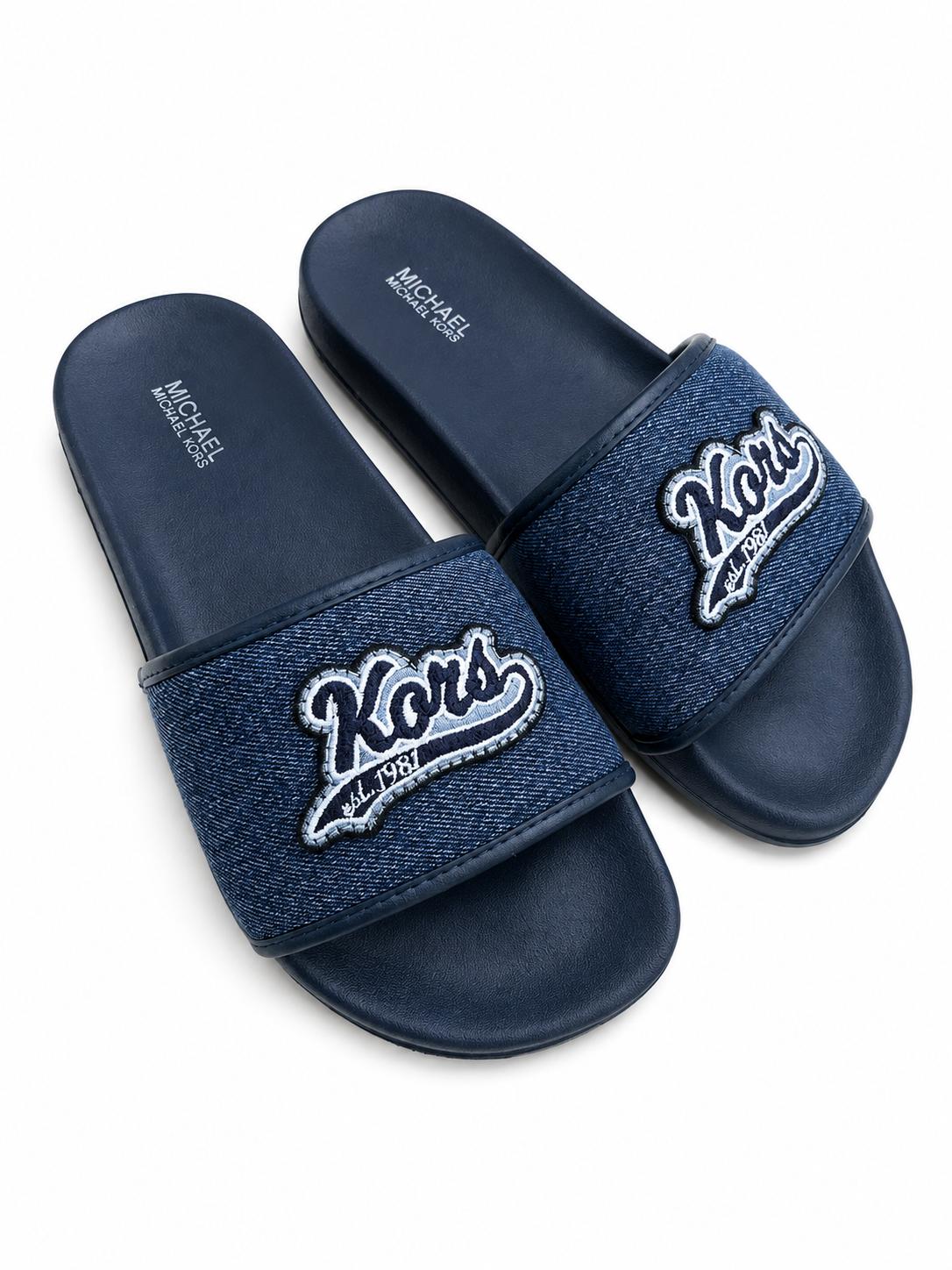 Papuci de plaja Michael Kors Penny Slide Denim