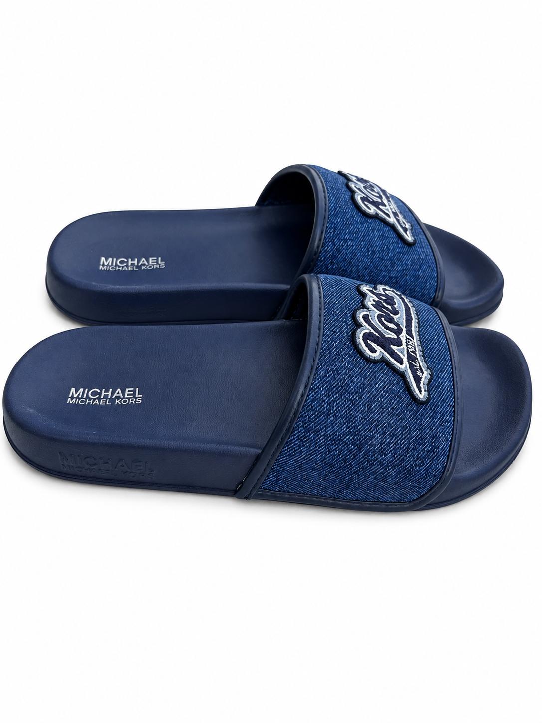 Papuci de plaja Michael Kors Penny Slide Denim