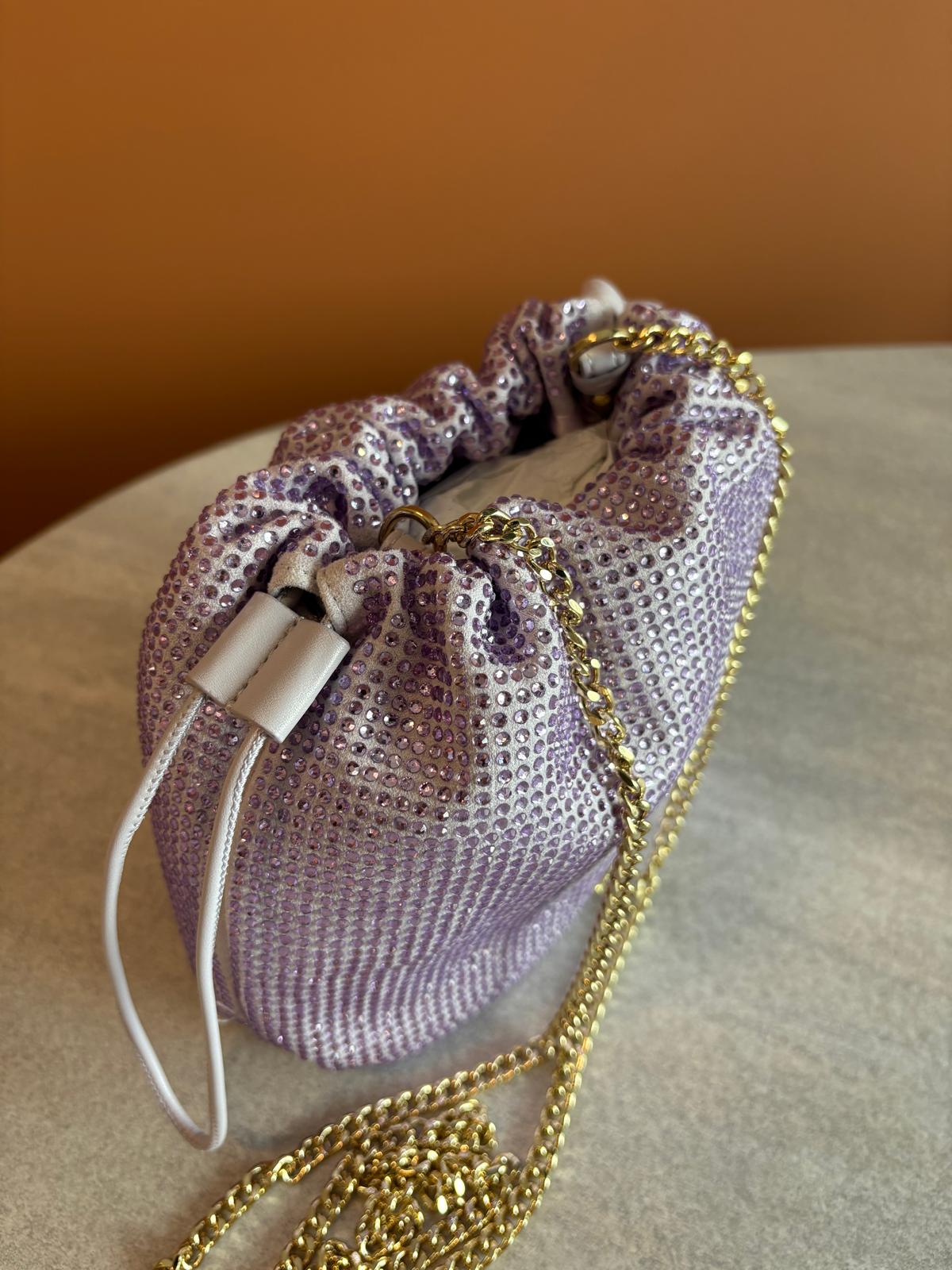 Geanta Pinko Secchiello purple stones