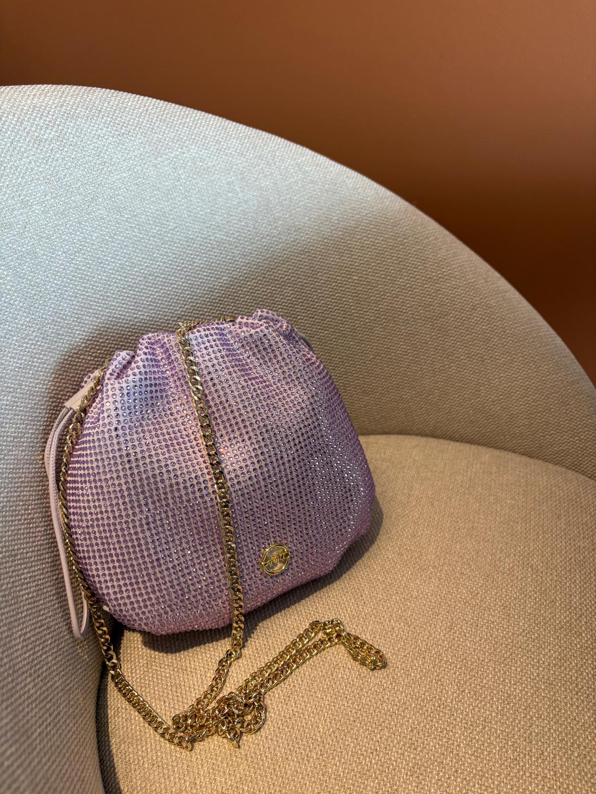 Geanta Pinko Secchiello purple stones