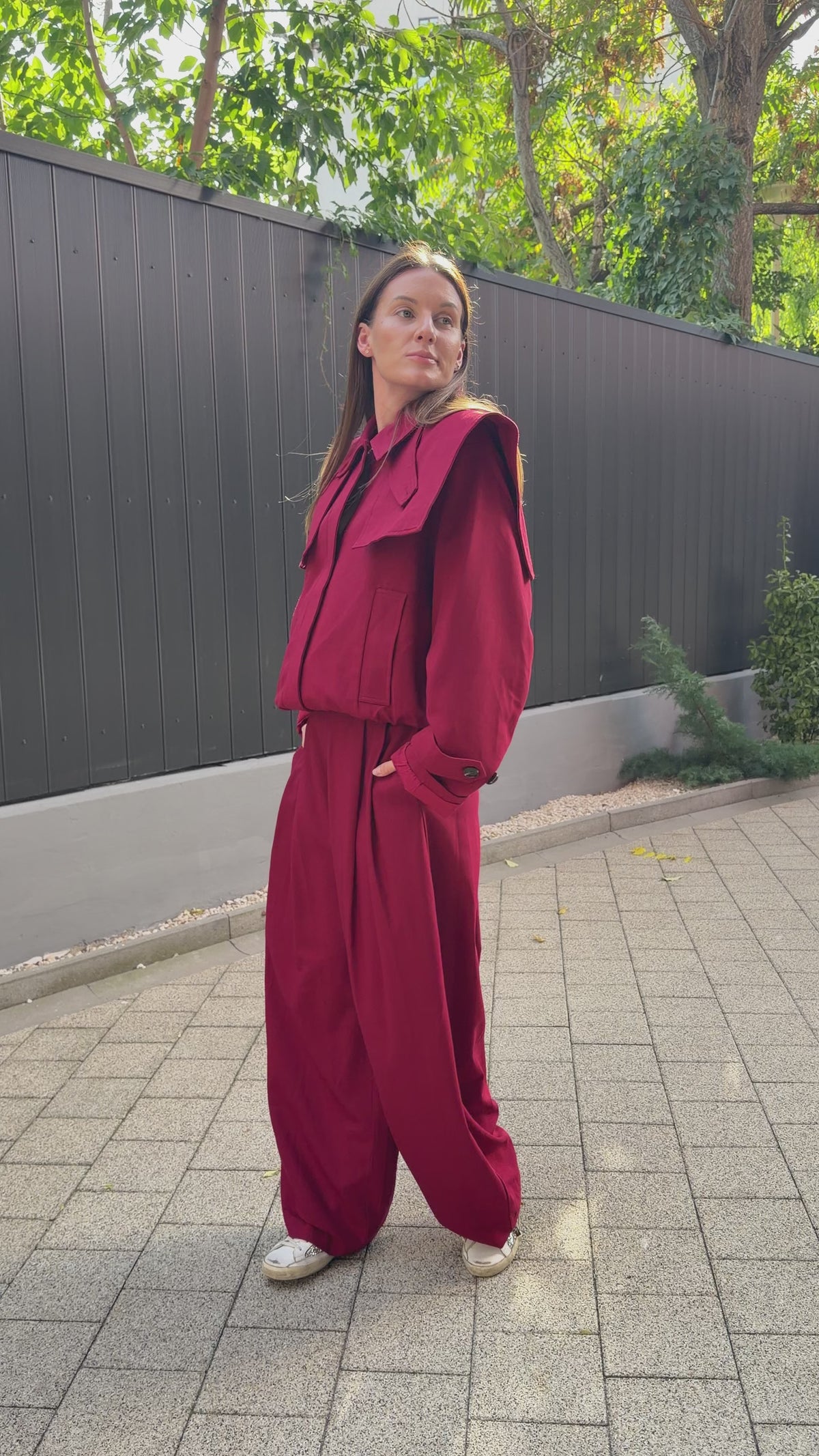 Pantalon regular Lumina burgundy